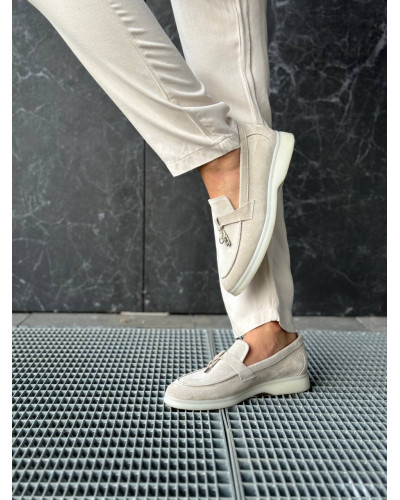 Бежевые замшевые лоферы – стиль, комфорт и качество в каждой паре! (Арт. 156-6)